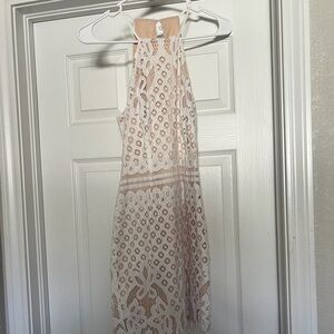 Lulu's White Lace Backless Dress
